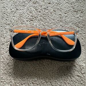 Ray-Ban RX7074 Prescription frames | Color: Orange/Clear | 52-18-145